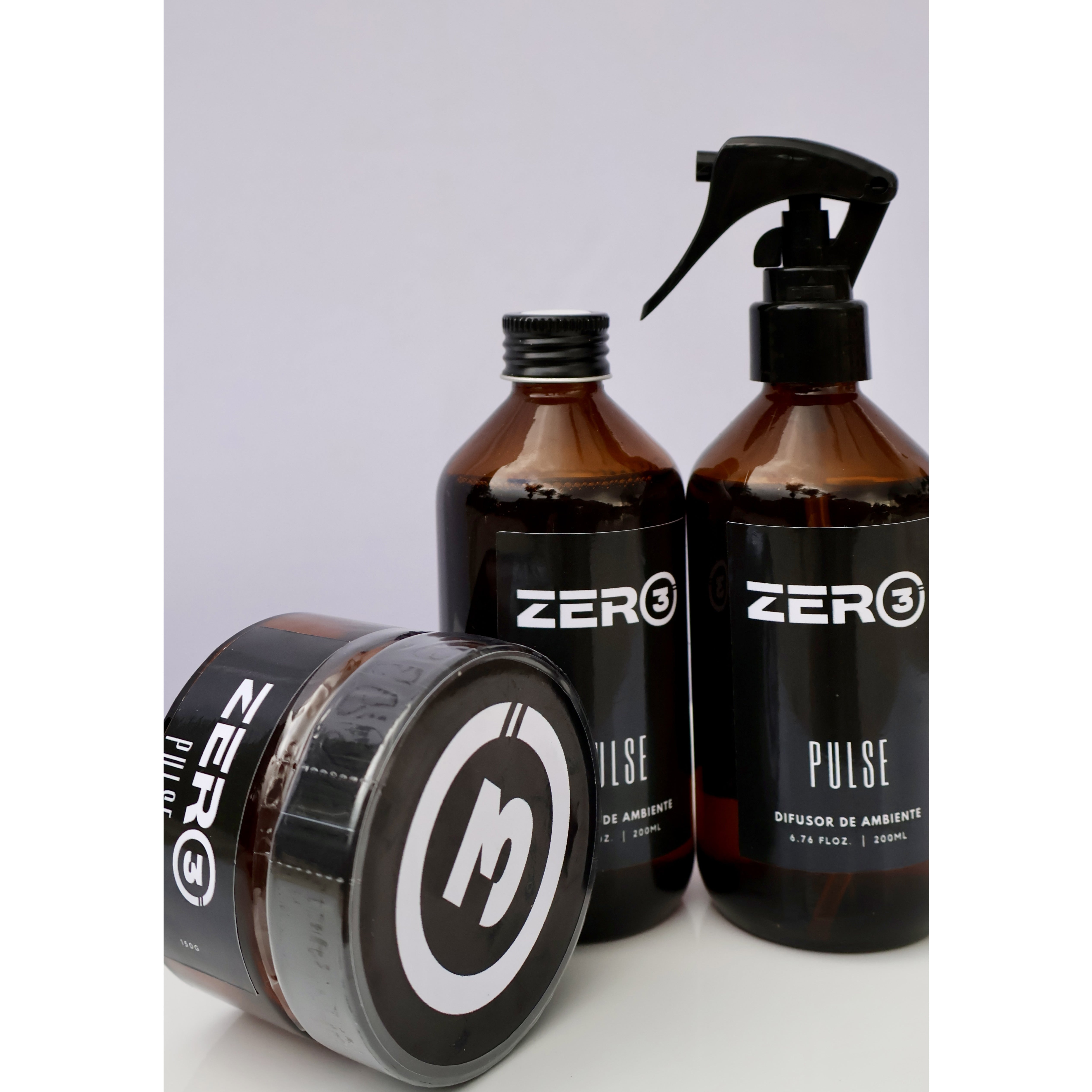 Kit PULSE - Vela Aromática, Difusor com Barra e Home Spray