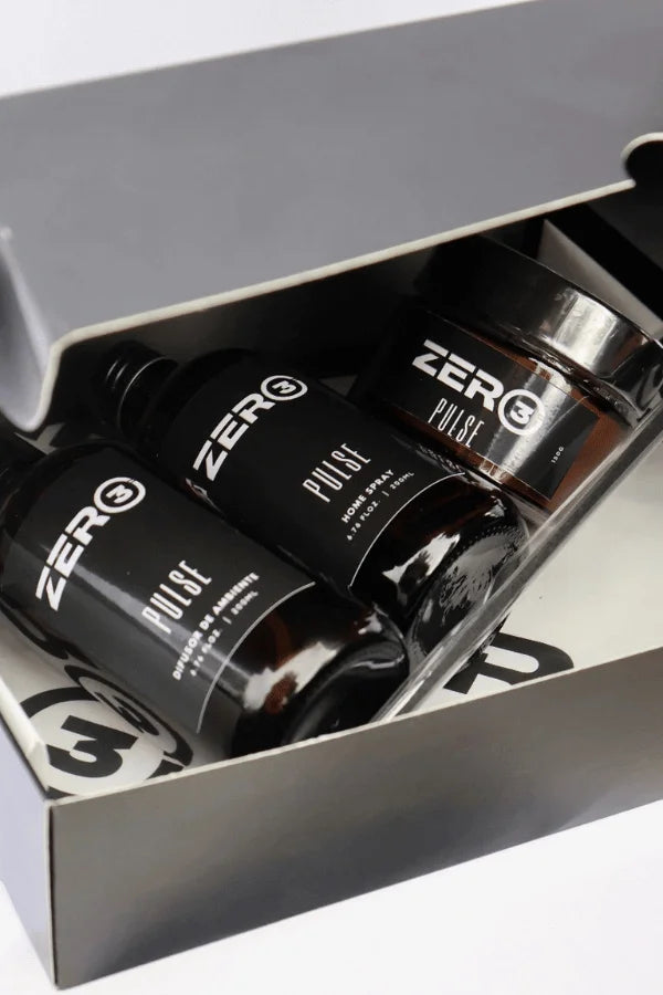 Kit PULSE - Vela Aromática, Difusor com Barra e Home Spray